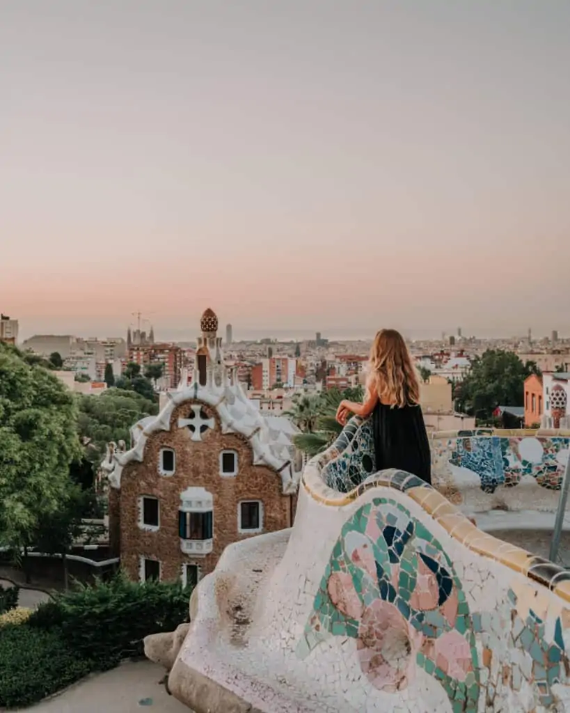 sunrise over Barcelona Park Guell