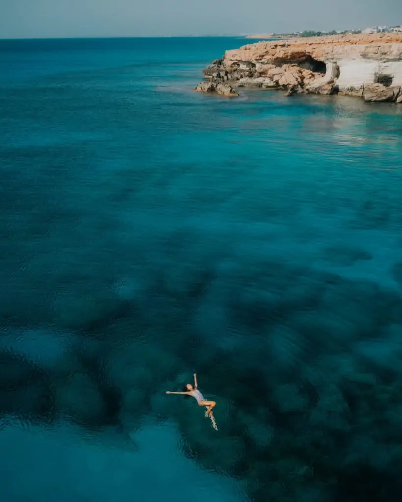 sea caves clear water close to Ayia Napa Cyprus