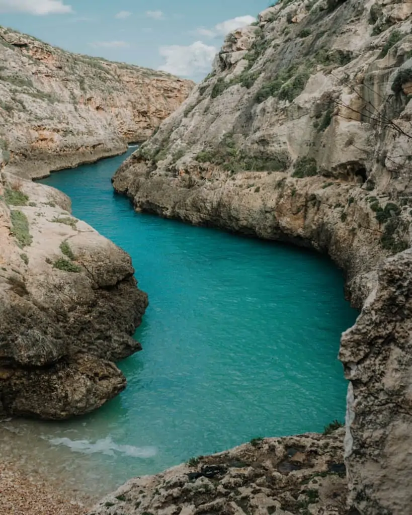 Wied il Ghasri coolest swimming spot on Gozo Malta