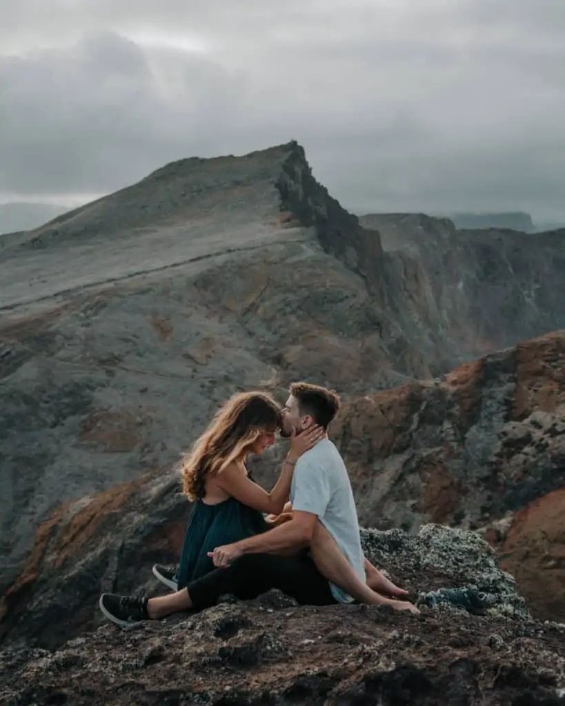 couple on a Ponta de Sao Lourenco hike Madeira photospots