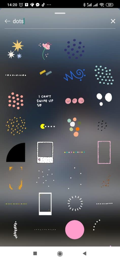 dots story stickers