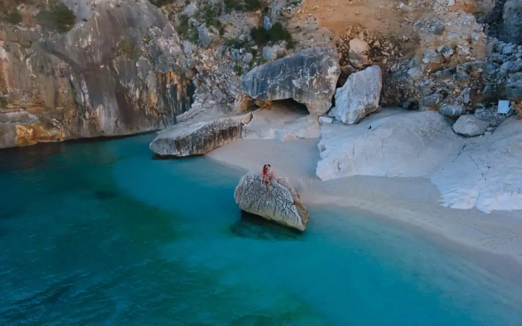 cala goloritze from the drone best beaches sardinia